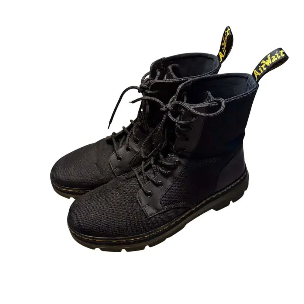 Dr. Martens Combs Boots Size 13 US M Black Canvas Combat